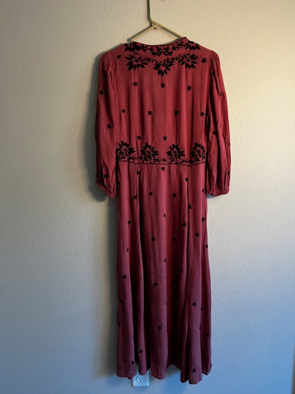 Free People Embroidered Fable Deep Pink Maxi Dress size small - Picture 2 of 8
